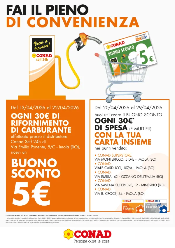 Conad — Conad - Buono Sconto 5€ Distributore Imola
