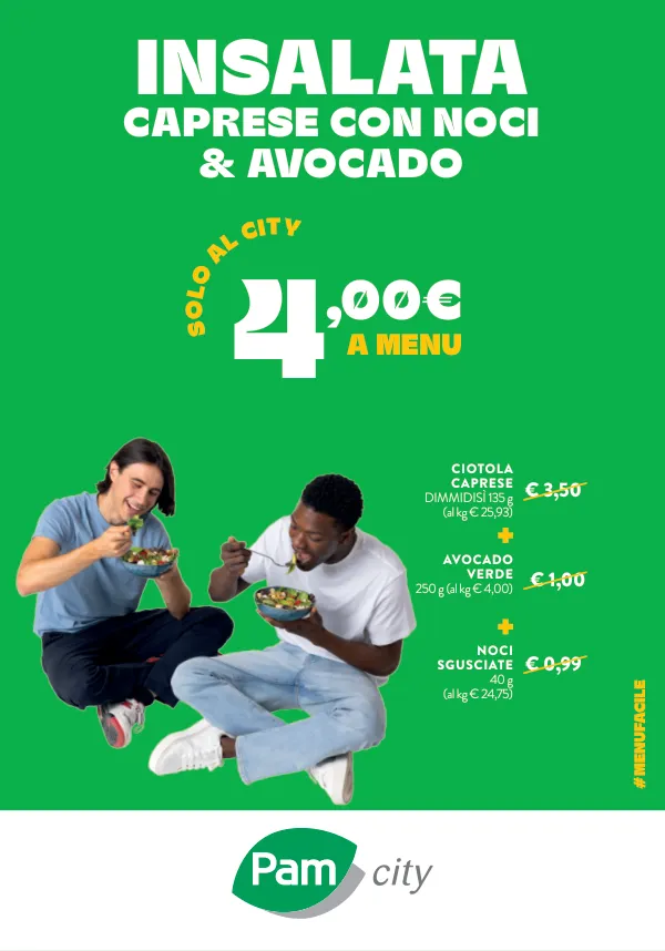 PAM Panorama — Insalata caprese con noci e avocado