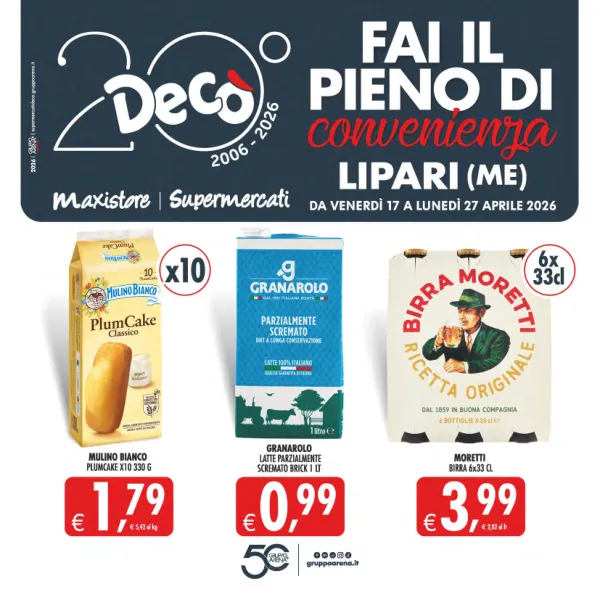 Decò — SUPERMERCATI/MAXISTORE/LOCAL DECO' LIPARI