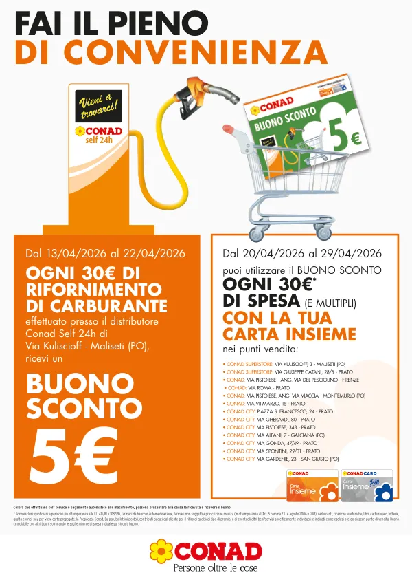 Conad — Conad - Buono Sconto 5€ Distributore Prato