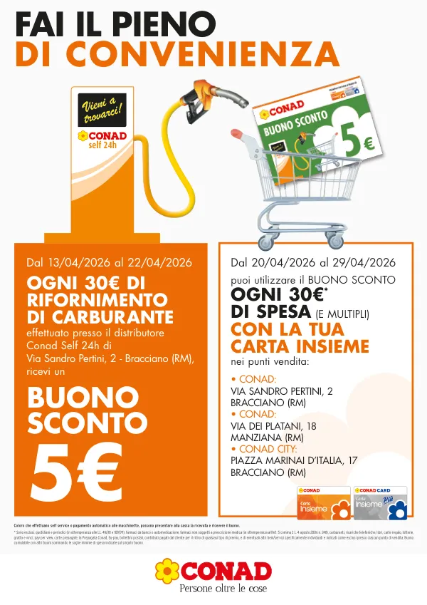 Conad — Conad - Buono Sconto 5€ Distributore Bracciano