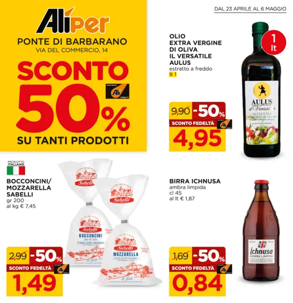 Alì — Ali - Sconto 50% su tanti prodotti