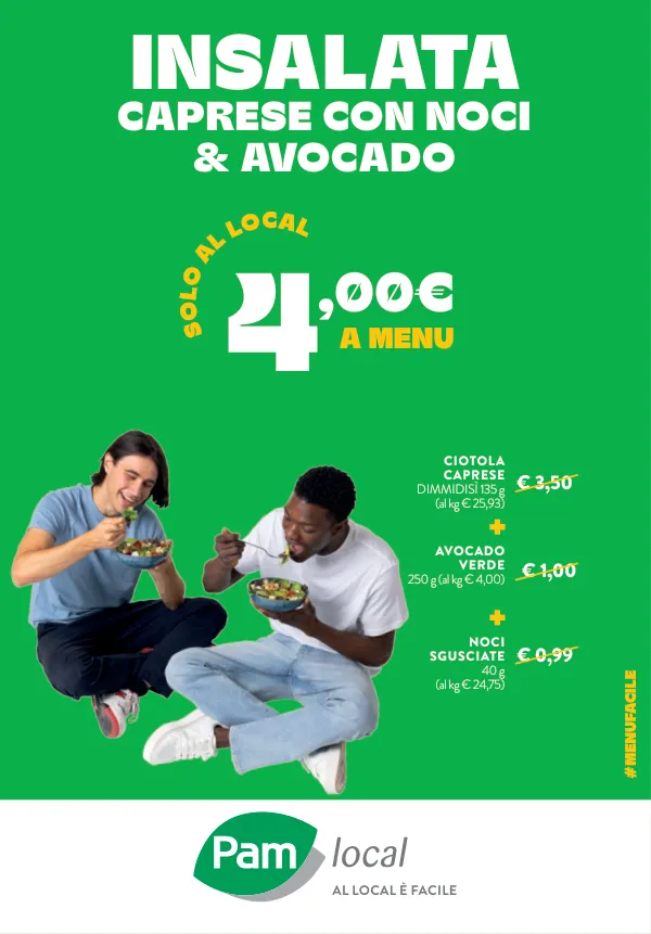 PAM Panorama — Insalata caprese con noci e avocado